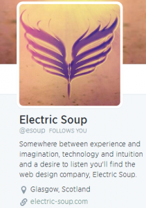 Electric Soup Twitter Bio